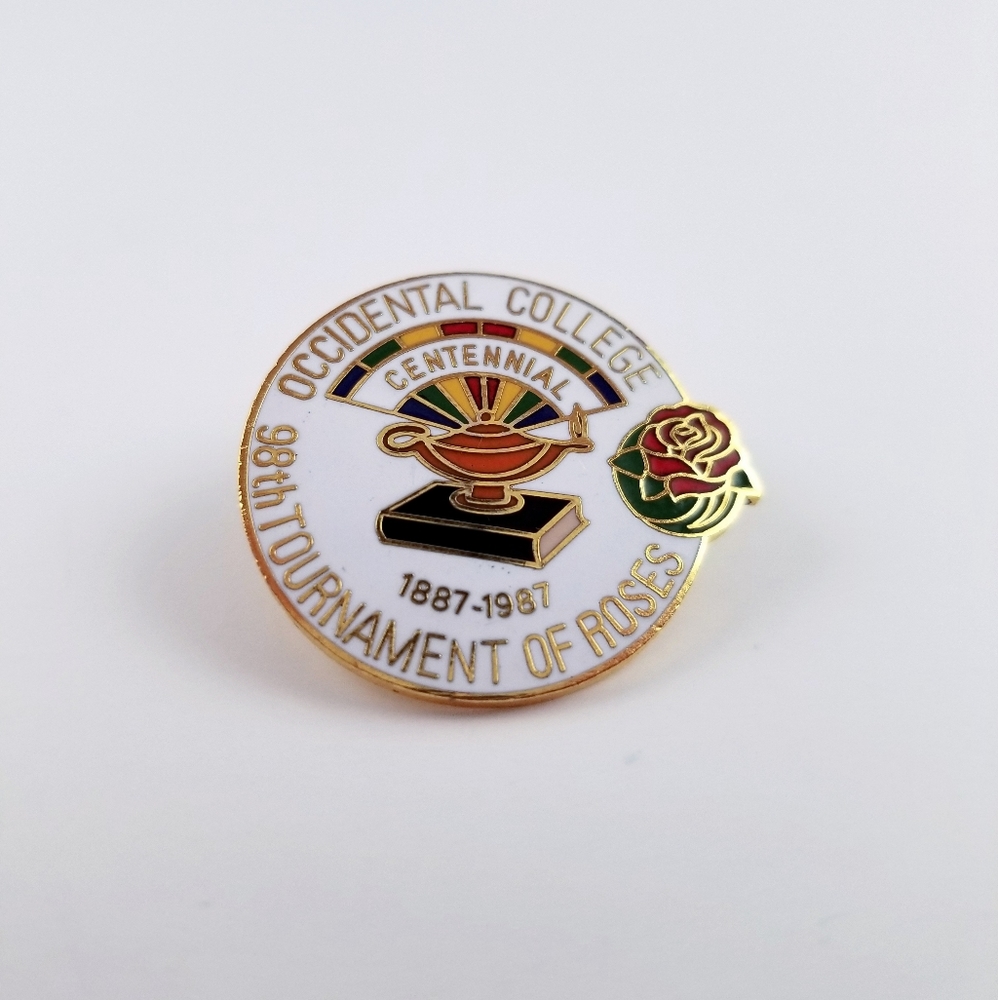 1987 Occidental College centennial enamel pin
